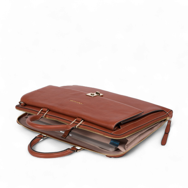 Piquadro 15.6" Women's Laptop Slim Portfolio Briefcase, Black - CA5511DF-N