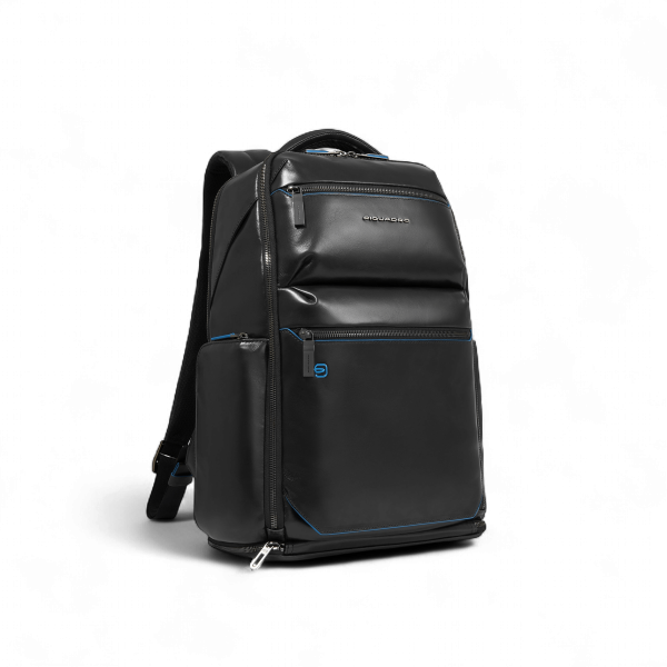 Piquadro 15.6" Laptop Backpack, USB, Anti-Theft, Helmet Strap, Shoe Compartment, Black - CA6592B2BM-N