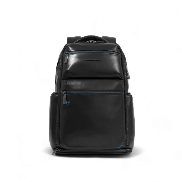 Piquadro 15.6" Laptop Backpack, USB, Anti-Theft, Helmet Strap, Shoe Compartment, Black - CA6592B2BM-N