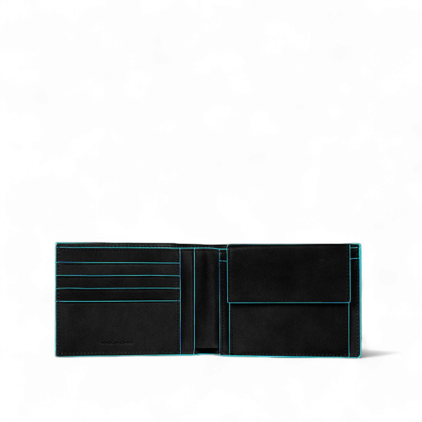 Piquadro Wallet with Coin Pocket, RFID, Black
