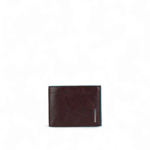 Piquadro Wallet with Coin Pocket, RFID, Mahogany Brown