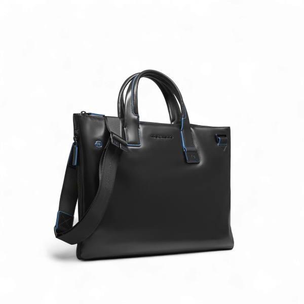Piquadro 15.6" Laptop Expandable Slim Business Bag, Black - CA4021B2/N