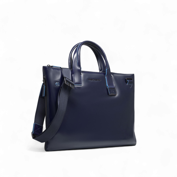 Piquadro 15.6" Laptop Expandable Slim Business Bag, Blue - CA4021B2-BLU2