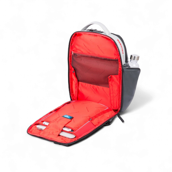 Piquadro Urban 15,6" Laptop Backpack, Front Led Light, USB, Anti-Theft, CONNEQU, Gray / Black