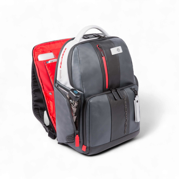 Piquadro Urban 15,6" Laptop Backpack, USB, Anti-Theft, CONNEQU, Gray / Black