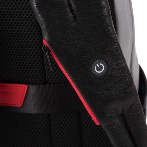 Piquadro Urban 14" Laptop Backpack, Front Led Light, USB, Anti-Theft, CONNEQU, Gray / Black - CA3214UB00BML-GRN