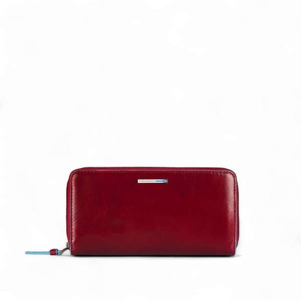 Piquadro Zip Around Women's Wallet, Red