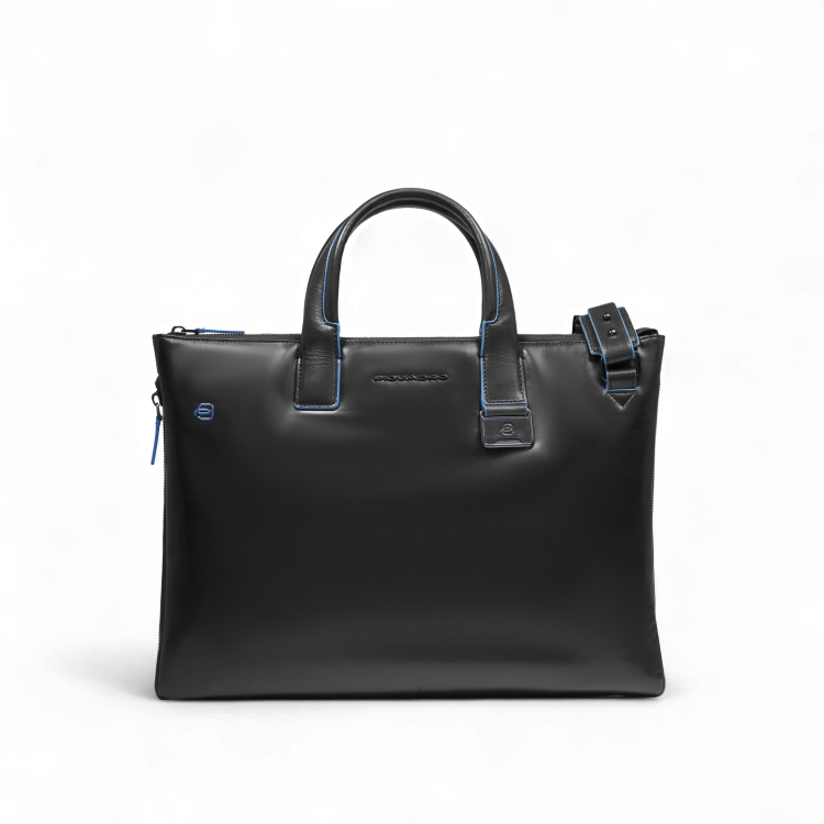Piquadro 15.6" Laptop Expandable Slim Business Bag, Black - CA4021B2/N