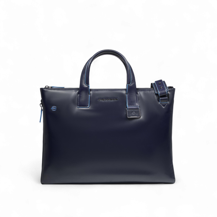 Piquadro 15.6" Laptop Expandable Slim Business Bag, Blue - CA4021B2-BLU2